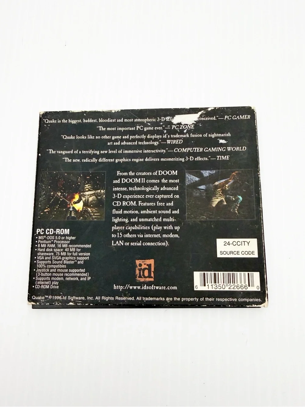 Vintage 1996 Quake Episode 1 Shareware for PC Video Game